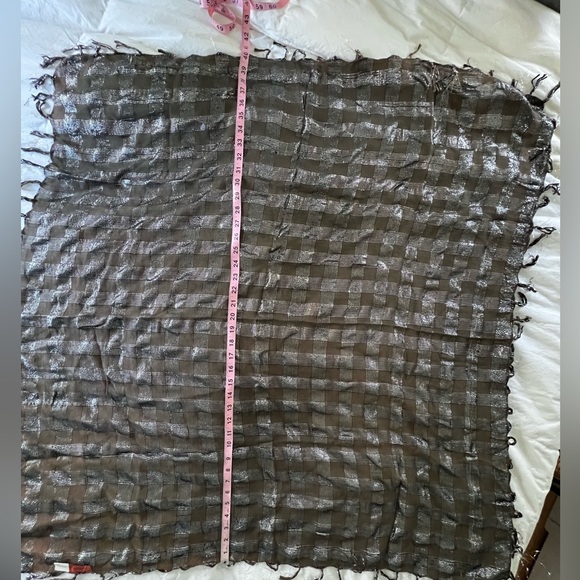 Chan Luu Plaid Lurex Scarf - Picture 4 of 4